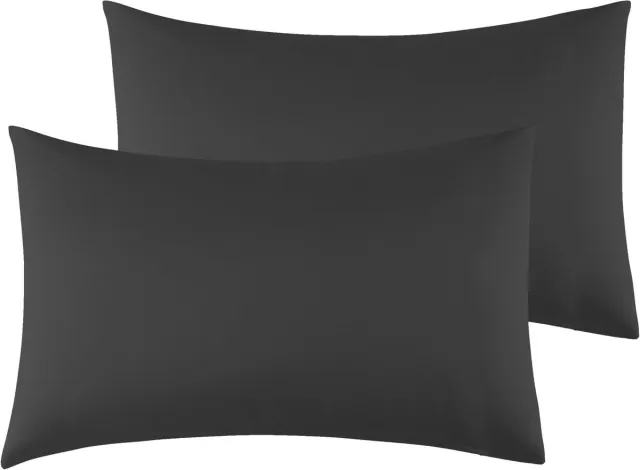Unyqoos Set van twee zachte microvezel kussenslopen in zwart voor ultiem slaapcomfort