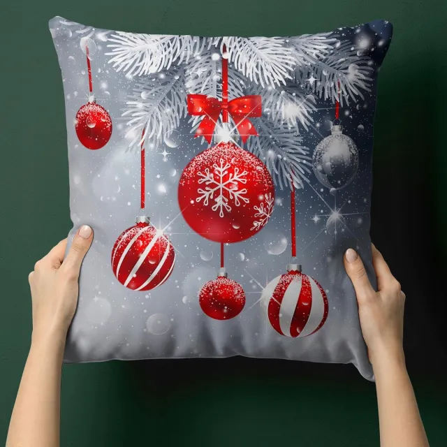HomeView Decoratieve Kerst Kussenhoes 40x40cm - Kerstmis Design Multicolor