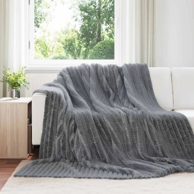vidaXL plaid Donkergrijs 270 x 240 cm 1,73 kg Fleece, foto 2