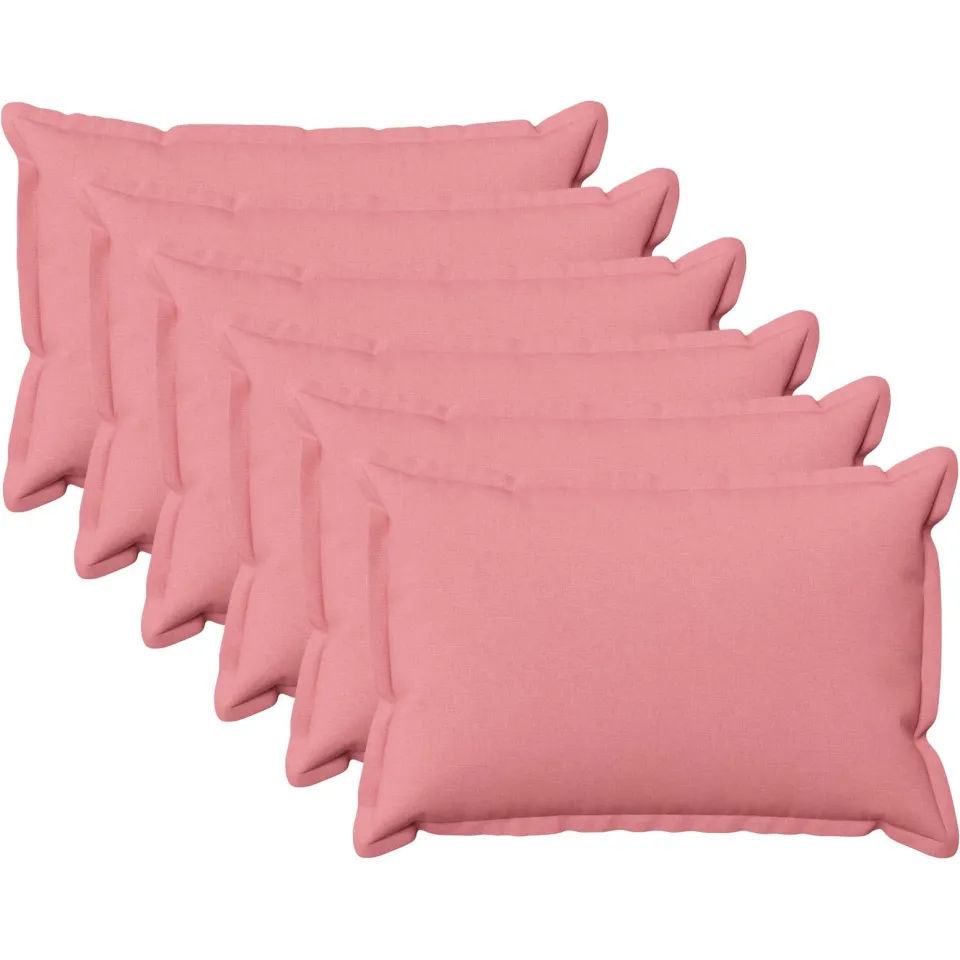 vidaXL Kussensloop 6 st HOUTEN Roze 50 x 70 cm Faux Linnen, foto 3