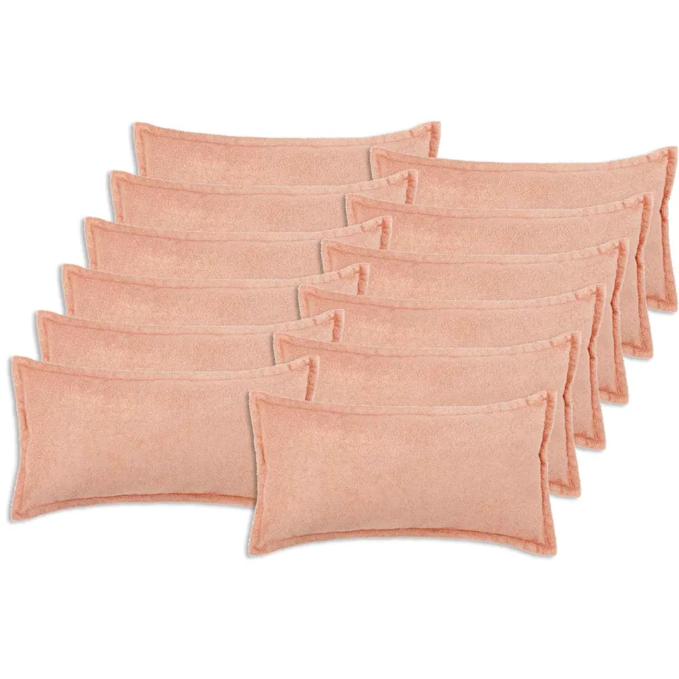 vidaXL Kussensloop 12 st HOUTEN Roze 40 x 80 cm Bouclé, foto 3