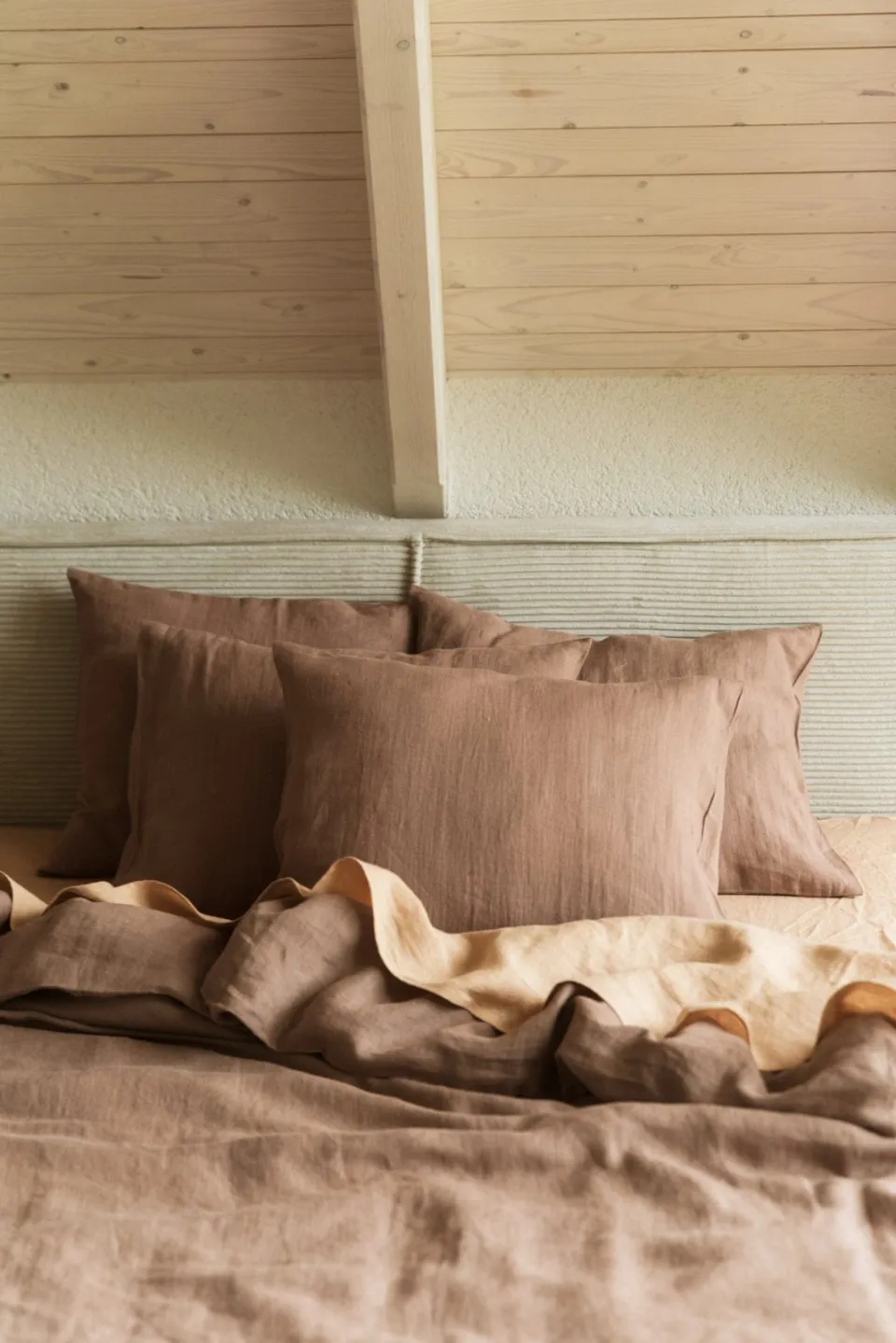 AmourLinen unisex vegan Beddengoedset Linnen Lakenset Rosy Brown, foto 2