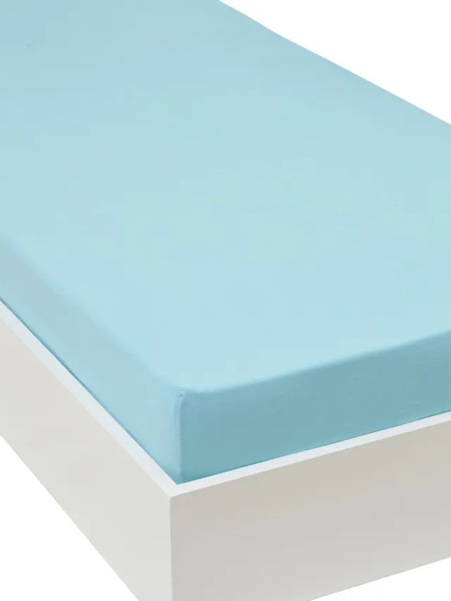 vertbaudet Gekleurd kinderhoeslaken in rekbare jersey blauw
