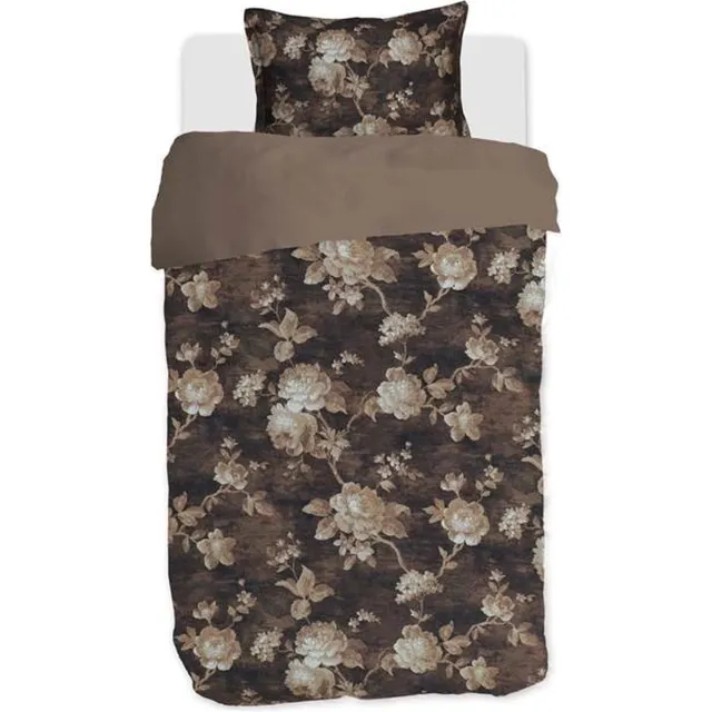 M.M Linen Desdemona Dekbedovertrek - Eenpersoons - 140x200/220 cm - Bruin