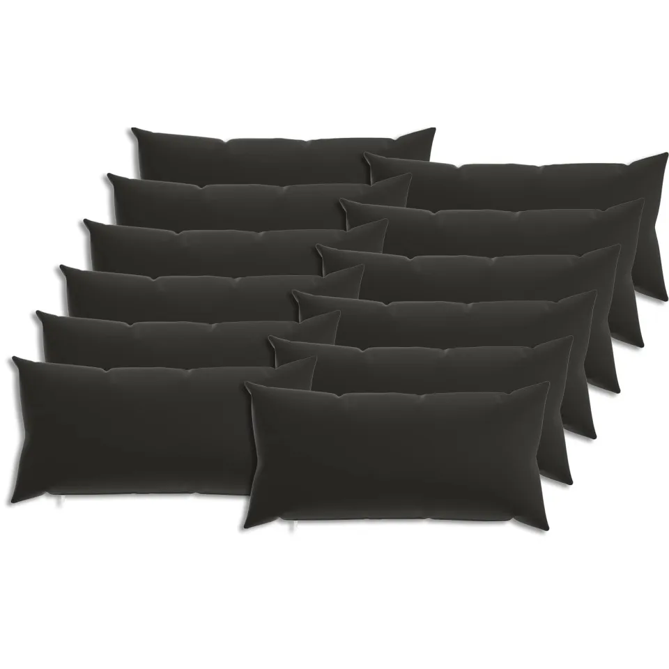 vidaXL Kussensloop 12 st HEERLEN Zwart 40 x 80 cm Polyester, foto 3