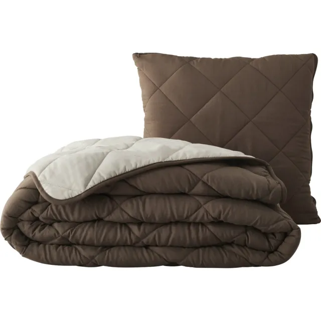 Zydante Swisstech Magic Pillow – Kussen en Dekbed in 1 – Multifunctioneel – Met Ritssluiting – Compact en Praktisch - Bruin / 200x140