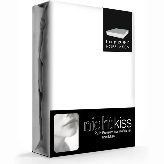 Damai Nightkiss - Topcover - Katoen - 160 x 200 - Wit - BI-inkeping enkel - tot 8 cm matrashoogte