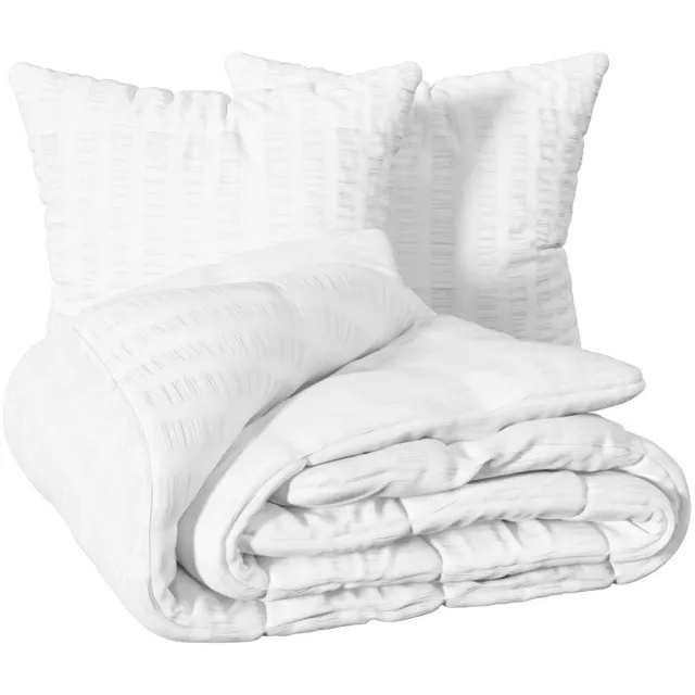 Atmosphera Créateur d'intérieur® IRHIA-beddenset met geplooide strepen Blanc