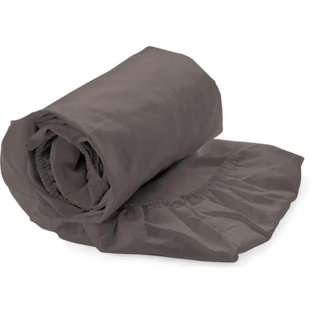 Refined Basic Twill hoeslaken - Taupe - 1-persoons (80x200 cm) grijs