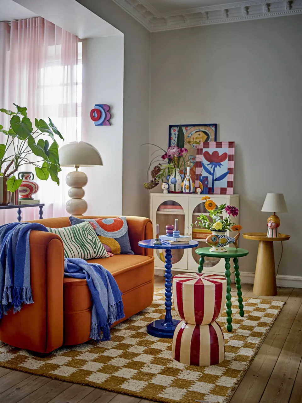 Bloomingville Frello plaid blauw, foto 4