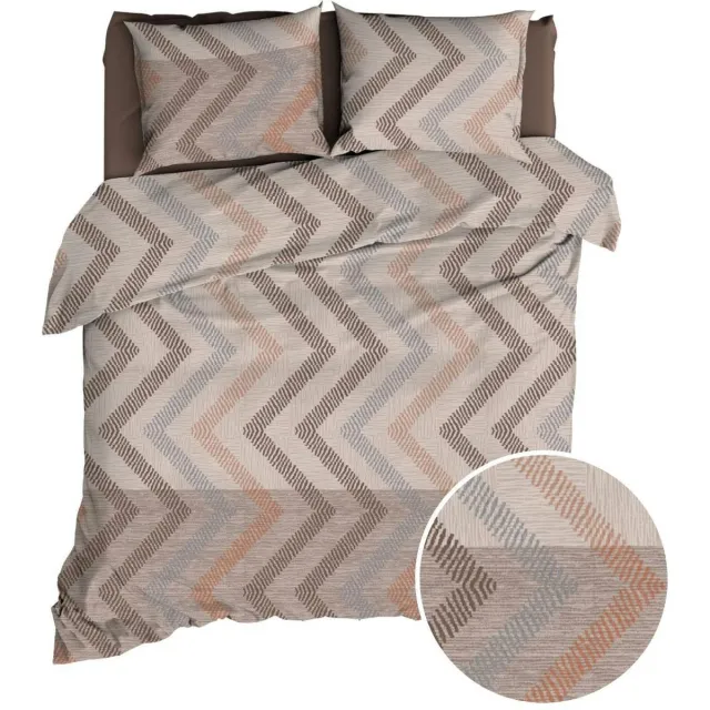Satin D Or Satin d'Or Ziggo Dekbedovertrek - Extra breed - 260x200/220 cm - Taupe/Beige
