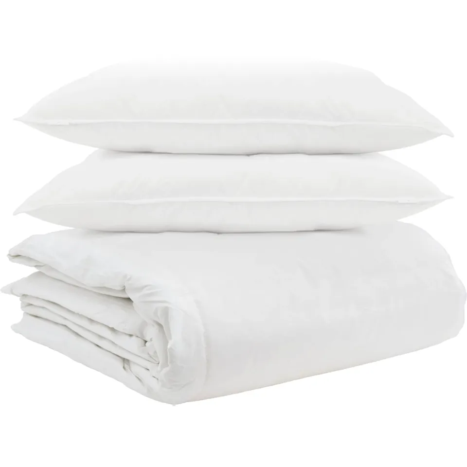 vidaXL Dekbed Set met kussen 3 st Wit Donsveertjes, foto 3