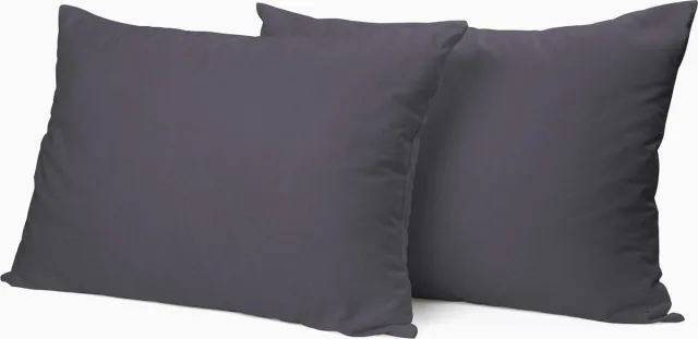 Dreamhous BED Set van 2 warme en zachte flanellen kussenslopen (kussensloop) ANTRACIET GRIJS FLANEL voor standaard hoofdkussen (op bed) 60 x 70 cm (aangenaam beddengoed winter, cadeau Sint & Kerst!)
