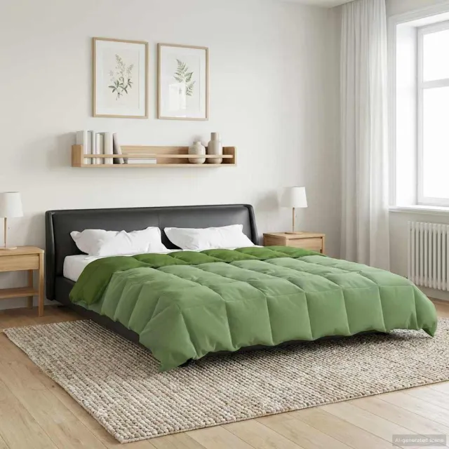 vidaXL Winter Dekbed 220 x 260 cm Winter Microfiber (100% polyester) Groen