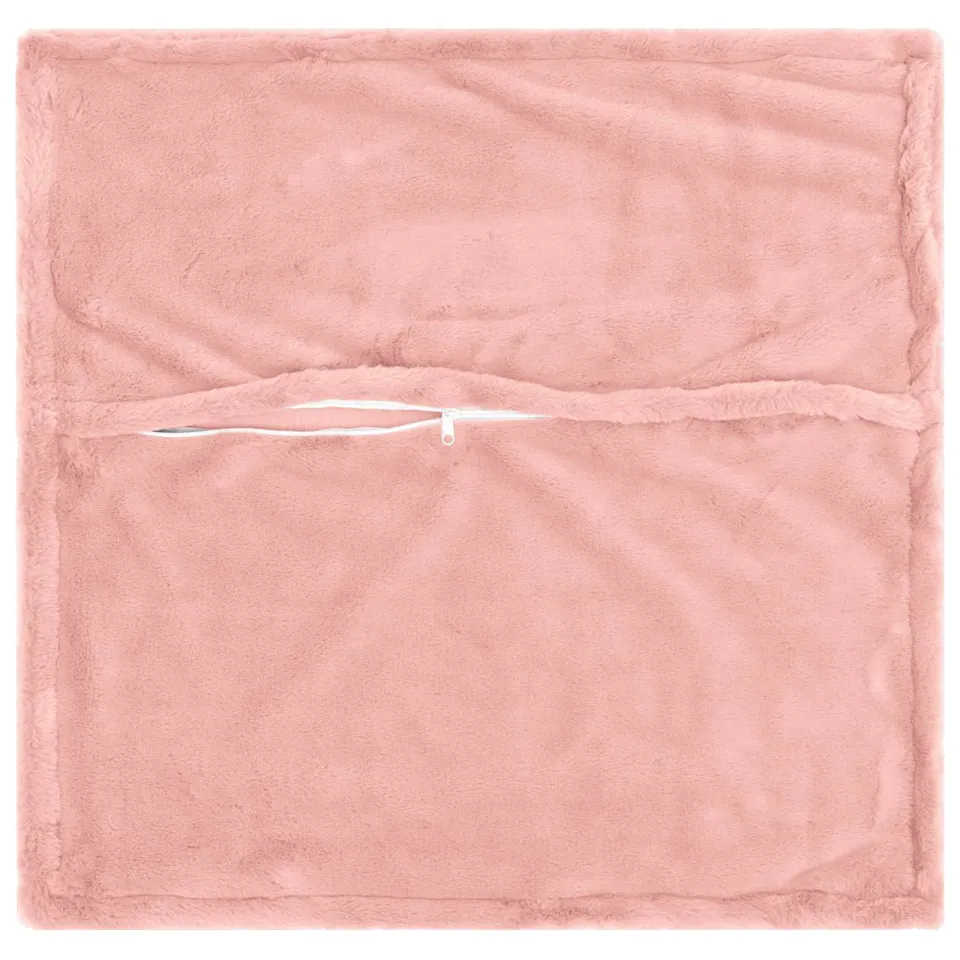 vidaXL Kussensloop 2 st HOUTEN Roze 35 x 35 cm Nep Konijnenbont, foto 4