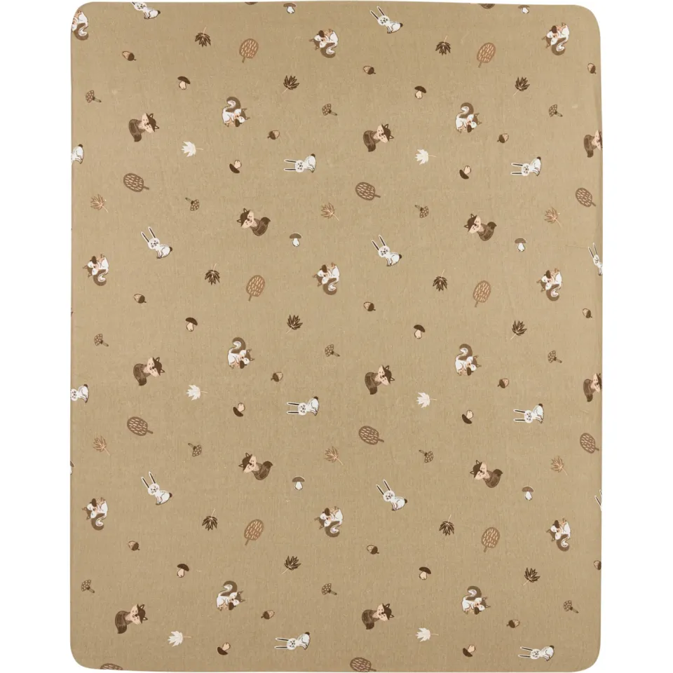 Meyco boxmatras hoeslaken Forest Animals beige, foto 3