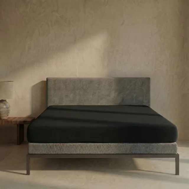 SENZA DONNA 180 GSM Hoeslaken Zwart - 160x210+35 cm