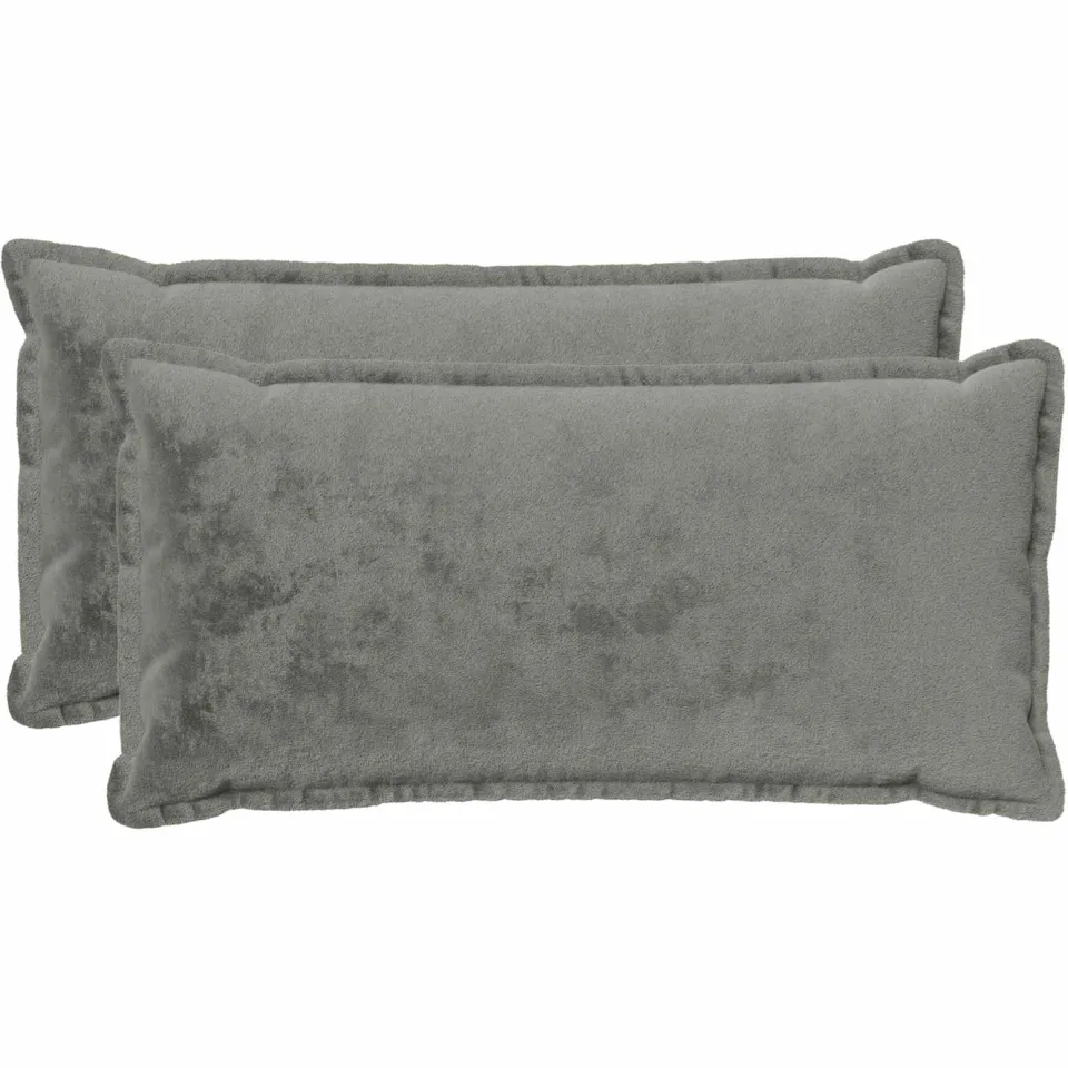 vidaXL Kussensloop 2 st HOUTEN Donkergrijs 40 x 70 cm Flanel, foto 3