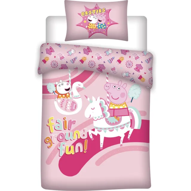 Peppa Pig Dekbedovertrek Fair Ground Fun 140 x 200 cm katoen Multi Colour