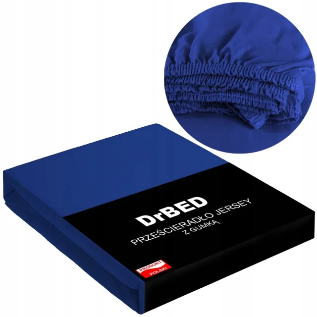 DrBED Jersey Hoeslaken Katoen 160x200cm - Zacht & Duurzaam - Donkerblauw