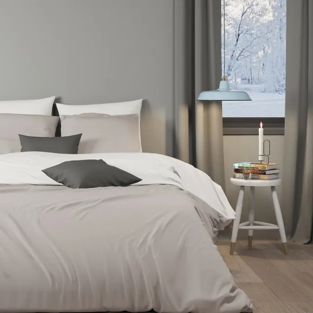 Mistral Home DEKBEDOVERTREK - flanel - 200 x 200 cm + 2x 65 x 65 cm - tweepersoons - effen kleur - beige
