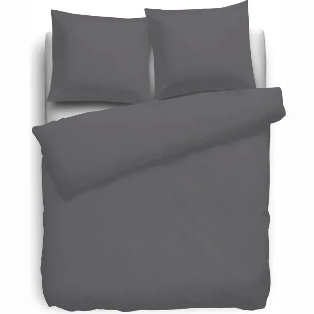 Eleganzzz Dekbedovertrek 180gr/m2 Hoogwaardig Flanel Uni - Antraciet - Dekbedovertrek 200x200/220cm - Flanellen Dekbedovertrekken - Effen Dekbedovertrek - Tweepersoons