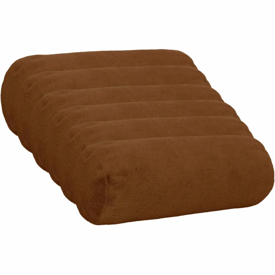 vidaXL Kussensloop 6 st HEERLEN Licht Bruin Dia. 15 x 40 cm Flanel, foto 3
