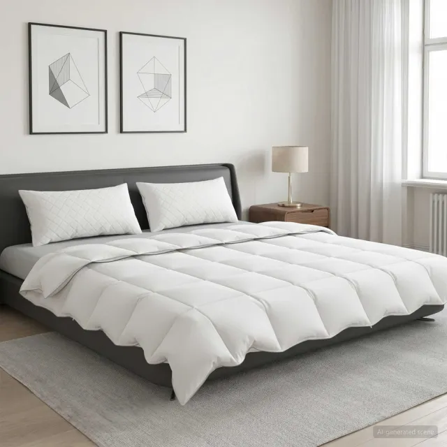 vidaXL 90% ganzen dons dekbedset FULDA 3 st 220 x 260 cm Zomer 100 GSM Wit