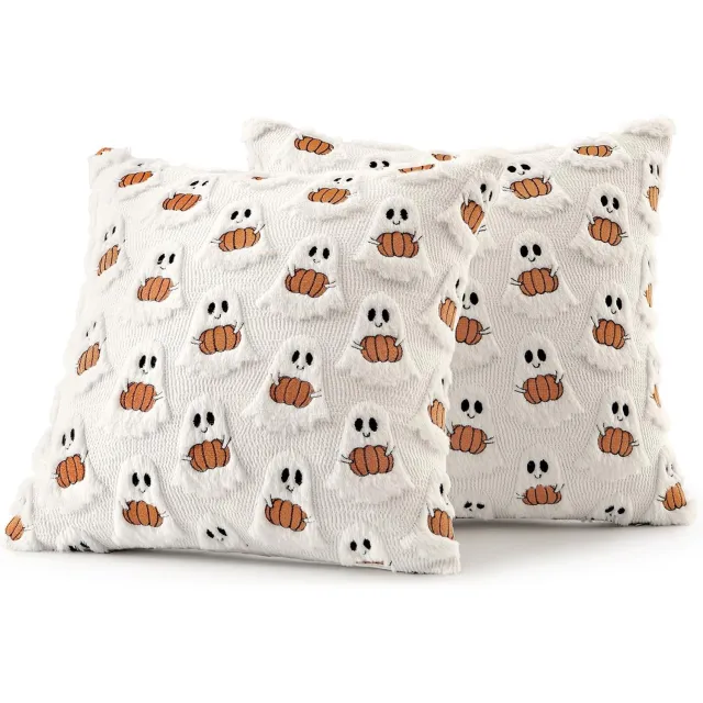 KZQ Set Van 2 Decoratieve Kussenhoezen Voor Halloween 45x45 Cm - Feestelijke Decoratie Voor Bank En Bed Zoals in de figuur wordt getoond