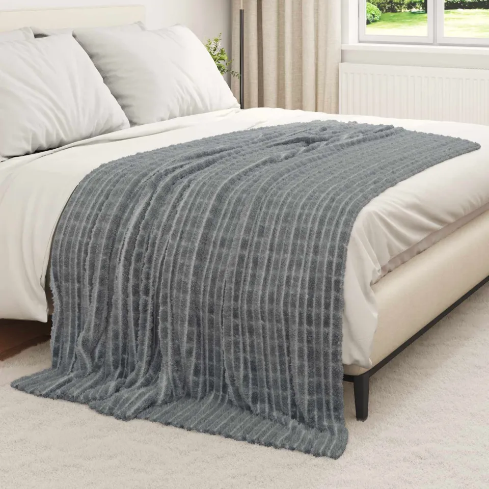 vidaXL Kleden 6 st Donkergrijs 200 x 150 cm 4,5 kg Fleece, foto 3