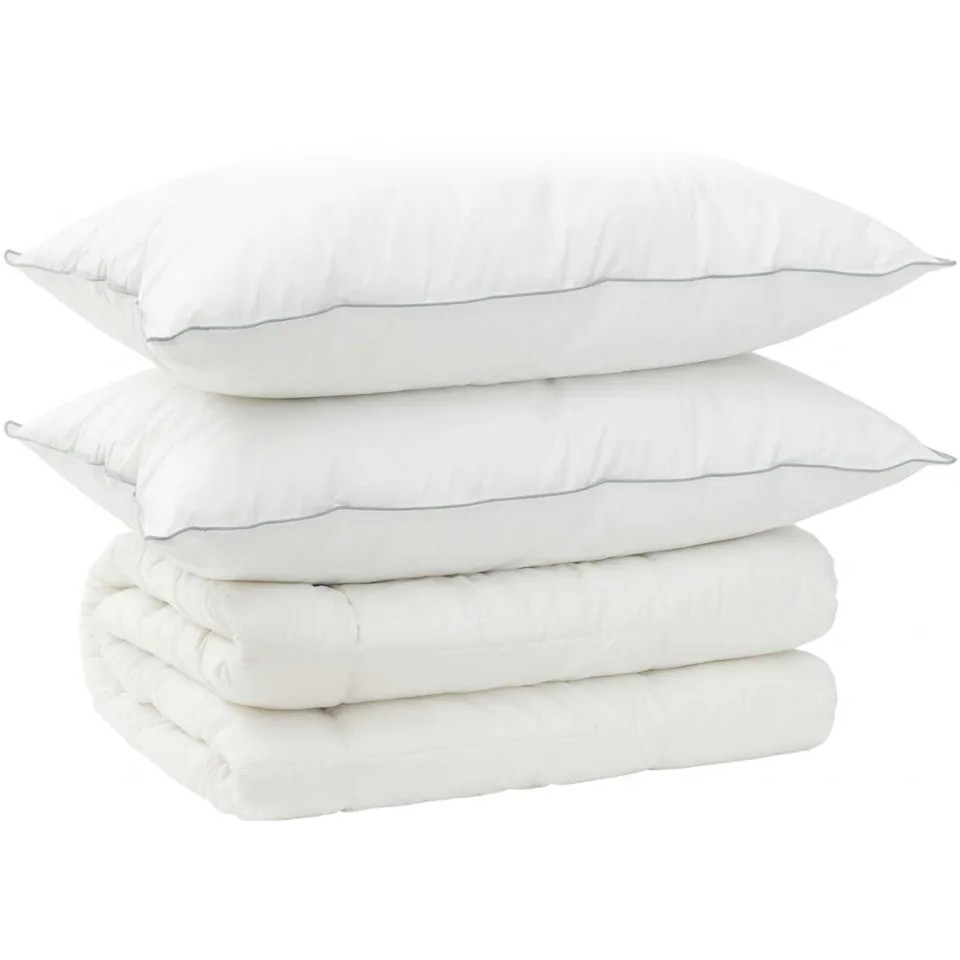vidaXL Dekbed en Kussen Set 3 st 240x260 cm 4 seizoenen 220 GSM Wol wit, foto 4