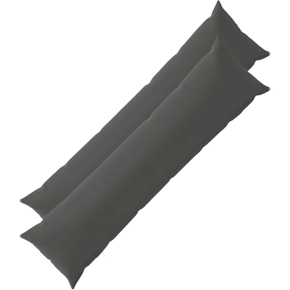 vidaXL Kussensloop 2 st HEERLEN Antraciet 40 x 145 cm Polyester, foto 4