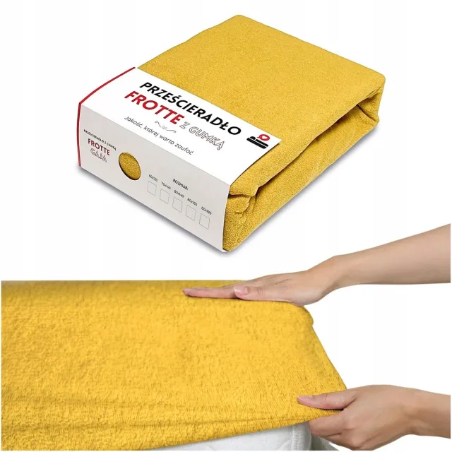 LOZKOHOLICY.PL Hoeslaken Frotte Katoen 80x160 cm met Elastiek - Zacht & Ademend geel