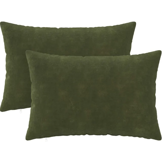 vidaXL Kussensloop 2 st HEERLEN Groen 40 x 60 cm Microfiber Fleece