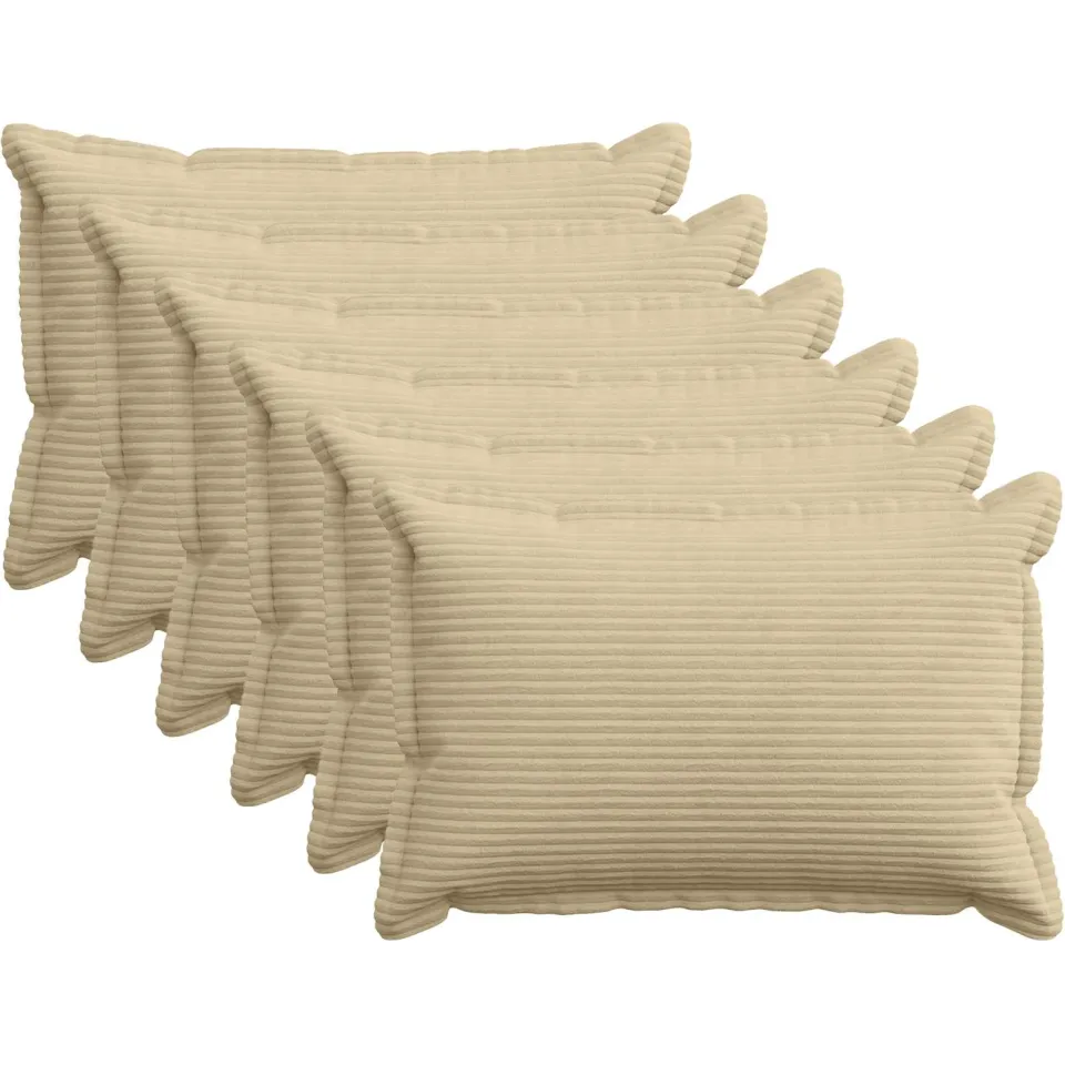 vidaXL Kussensloop 6 st HOUTEN Grijs groen 50 x 80 cm corduroy, foto 3
