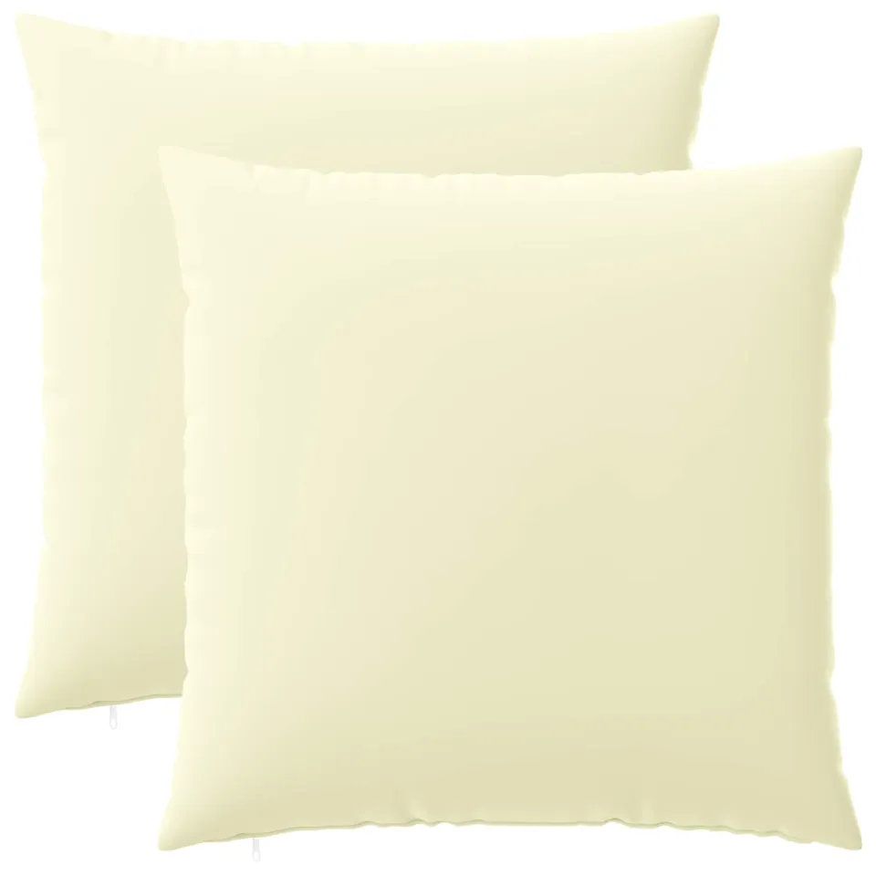 vidaXL Kussensloop 2 st HEERLEN Crèmekleurig 65 x 65 cm Polyester