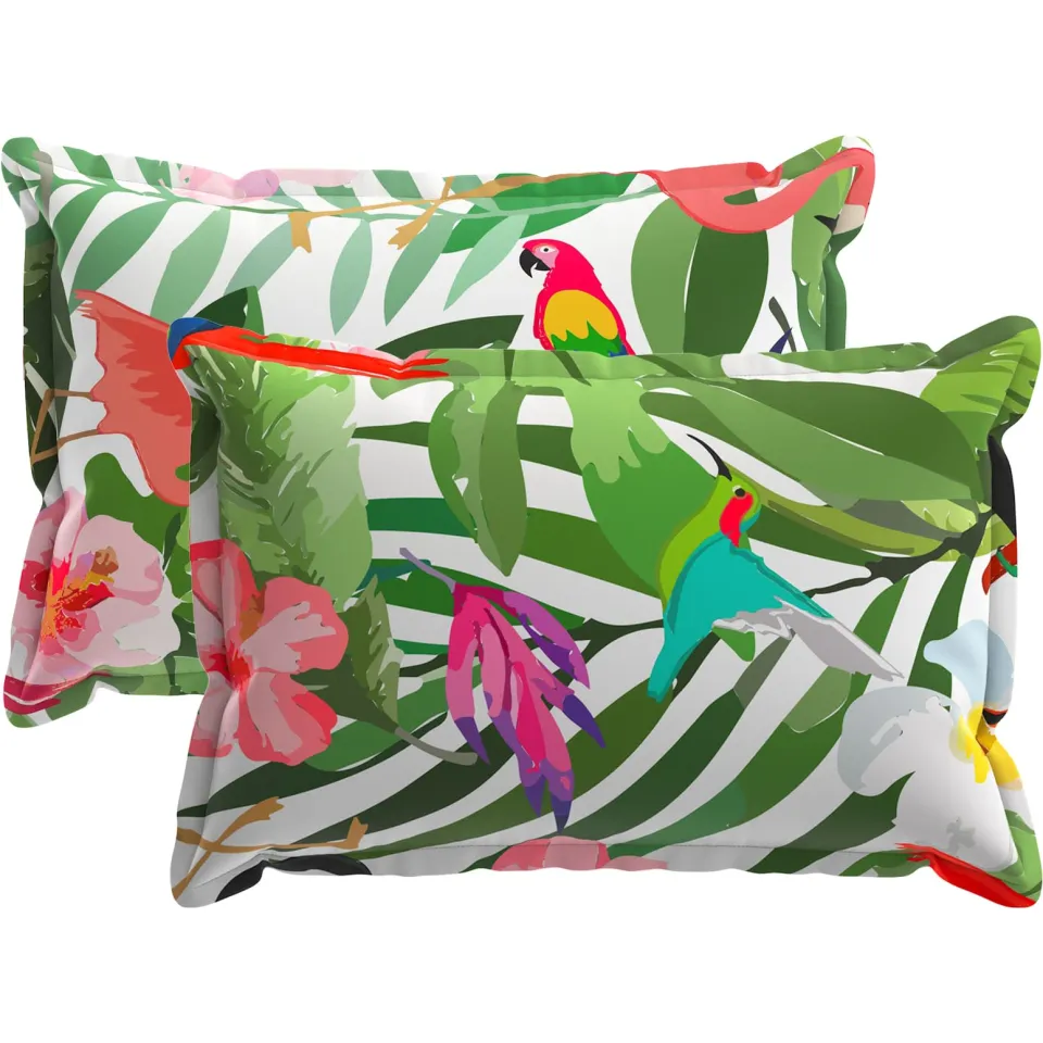 vidaXL Kussensloop 2 st HOUTEN Meerkleurig 30 x 50 cm Polyester, foto 3