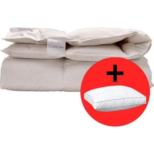 D'Orveige Dons Enkel Dekbed (WK2) + Hoofdkussen - Tweepersoons - 200x220 cm - Wit