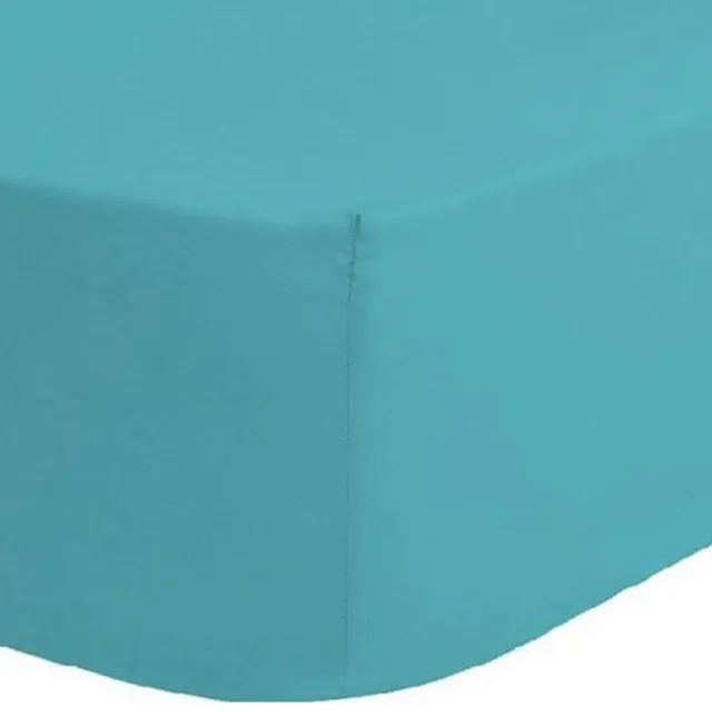 Home bedding Premium hoeslaken-jersey-100% katoen -stretch-2Persoons-160x200+ 30cm -geschikt voor boxspring- Turquoise