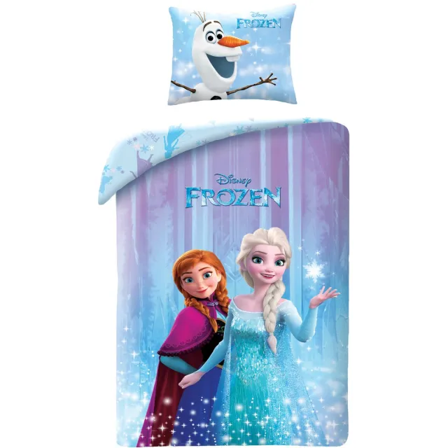 Disney Frozen Frozen Dekbedovertrek - 140 x 200 cm - Katoen - 70 x 90 cm lichtblauw
