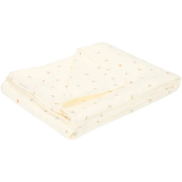 Little Dutch Forest Treasures hydrofiele zomer ledikantdeken offwhite Offwhite/blauw/groen