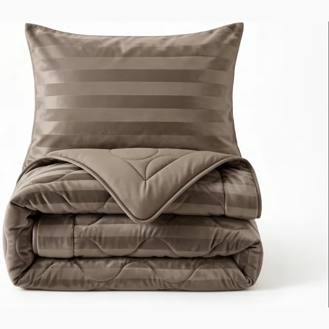 Sleeptime Hotel Velvet 2 in 1 Dekbed - Dekbed zonder Overtrek - Wasbaar Dekbed - 140x200 - Taupe