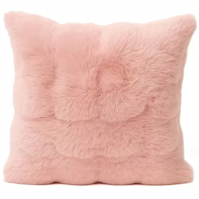 Fitizzio Pluche Kussenhoes BUBBLE 40x40cm - Zacht Roze Decoratief