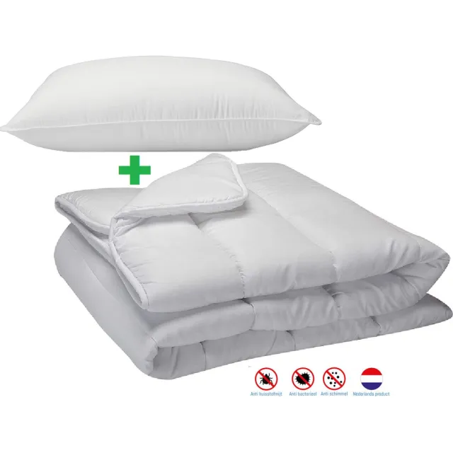 princessdekbedden Royal Touch Luxe -Hotel Kwaliteit - Princess kinderdekbed Enkel 1Persoons-140x200 cm-Geschikt voor het hele jaar - Anti Allergie -Antibacterieel- Anti-huisstofmijt+ Hoofdkussen 60x70cm Wit