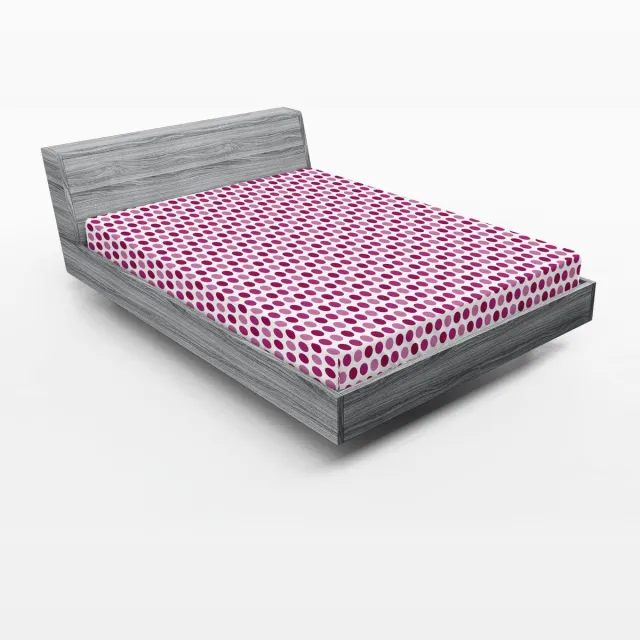 ABAKUHAUS Hoeslaken met stippen, retrostijl met kleine stippen, zachte decoratieve stof met elastische randen, 160 x 200 cm, magenta lichtroze Magenta Pale Pink