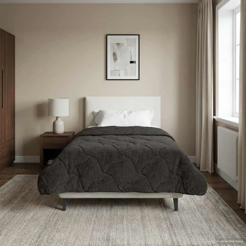vidaXL Zomer Dekbed 155 x 220 cm Zomer Antraciet Ademend, foto 4