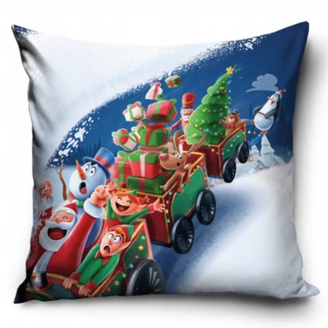 Carbotex Kerst Kussenhoes 40x40cm - Dubbelzijdig Sinterklaas Design Multicolor
