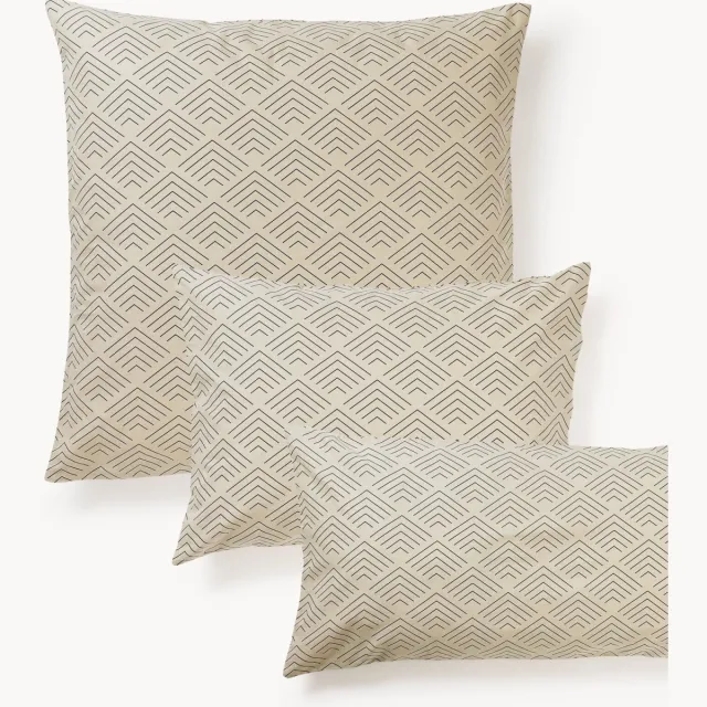 Westwing Collection Perkalkatoenen kussenhoes Pine Beige
