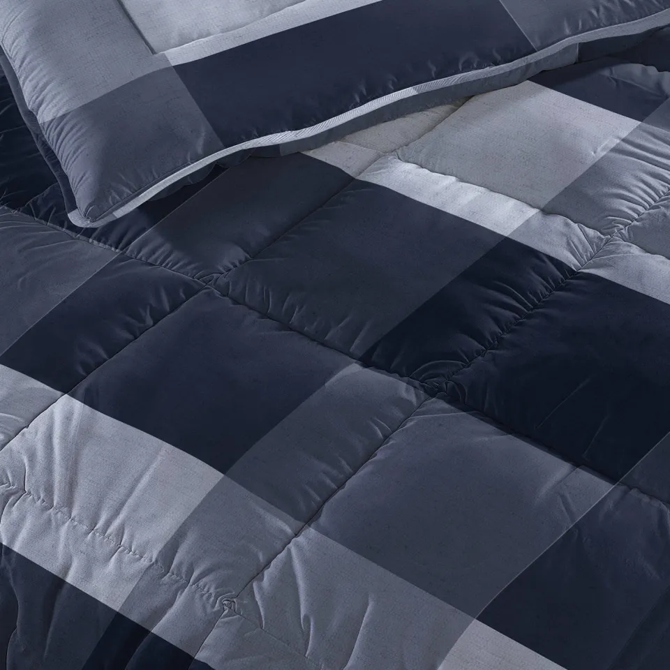 Sleeptime dekbed zonder overtrek Lazy wasbaar blauw print, foto 3