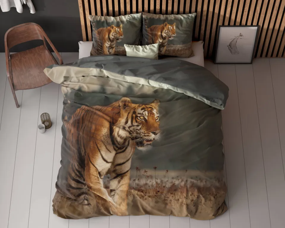 Sleeptime polyester dekbedovertrek 2-persoons (200x200 cm) taupe, foto 2